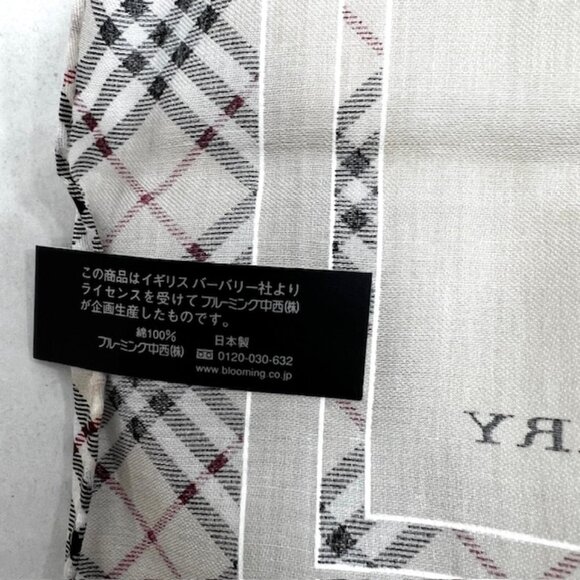 New Tag Men/Women Burberrys Miniscarf/handker 23"Cotton/Silk Beige Gray Nova(10 - Picture 5 of 9